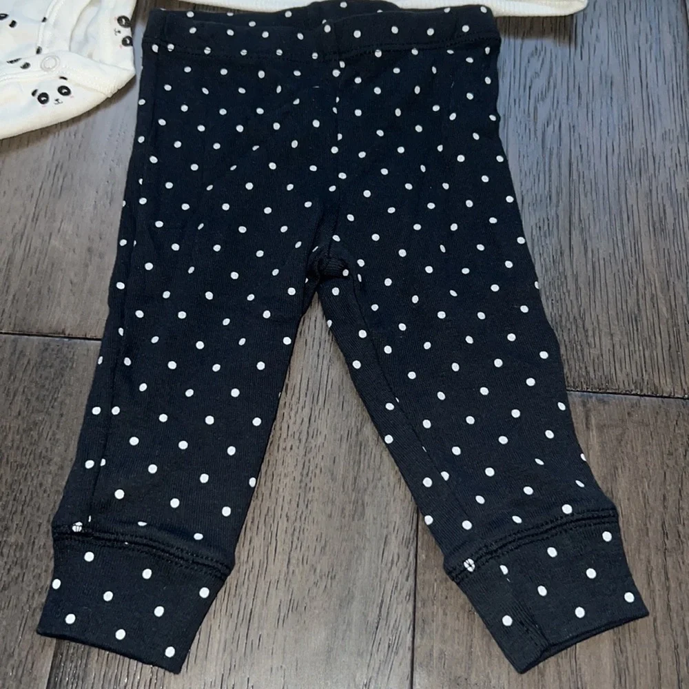 NWT 3 month carters 3 piece panda leggings, and hooded fleece sweater set